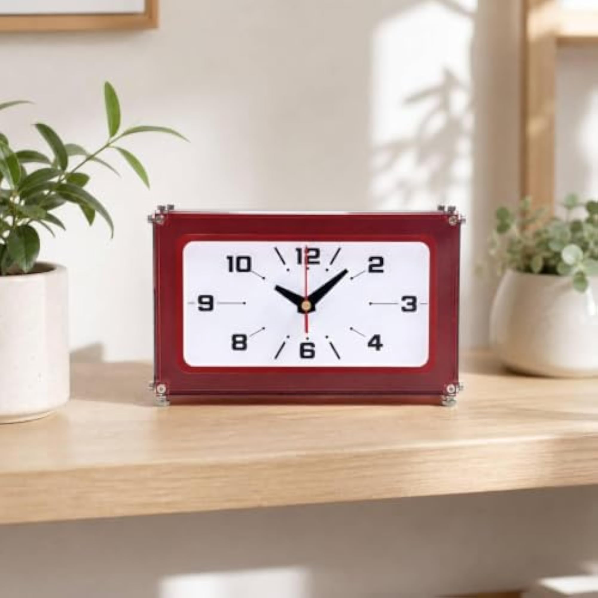 Rectangular Precision Desk Clock with Arabic Numerals